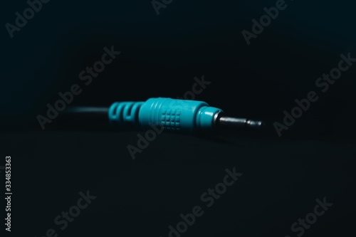 Large blue cable without connection