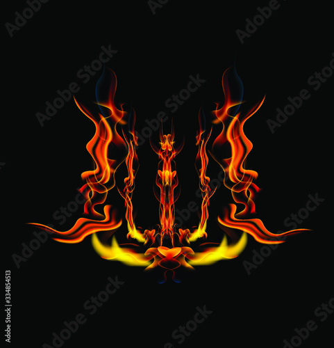 letter D fire or shades of horror, burning letters, Latin fonts from fire, collection of fonts, fire for creative business logos and GAME