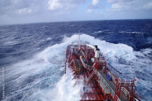 Tanker in bad weather / storm photo