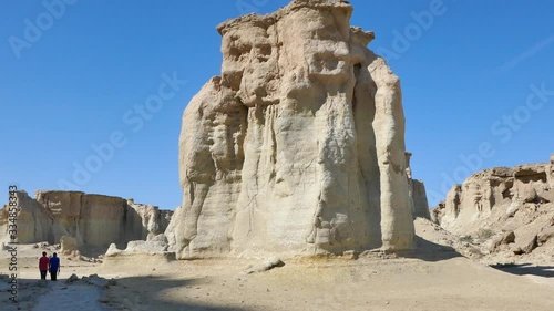 Wallpaper Mural Right to left pan people visiting the Valley of the Stars in Qeshm southern Iran with strange rock formations Torontodigital.ca