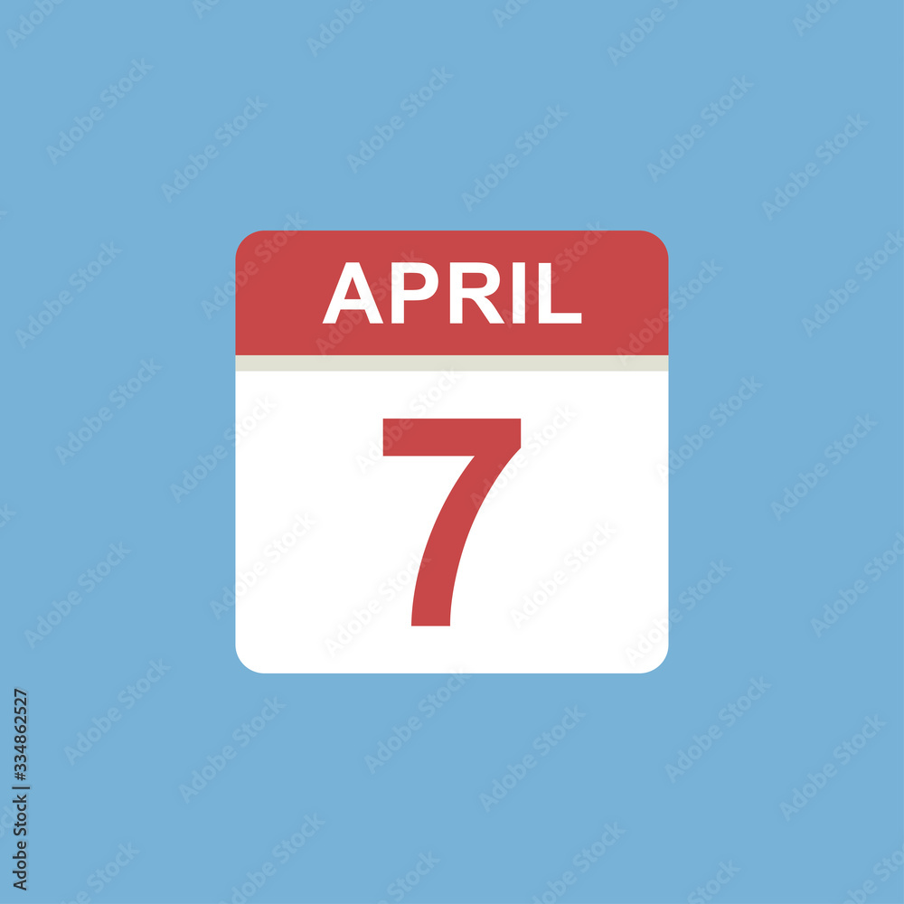 calendar - April 7 icon illustration isolated vector sign symbol calendar - April 7 icon illustration isolated vector sign symbol
