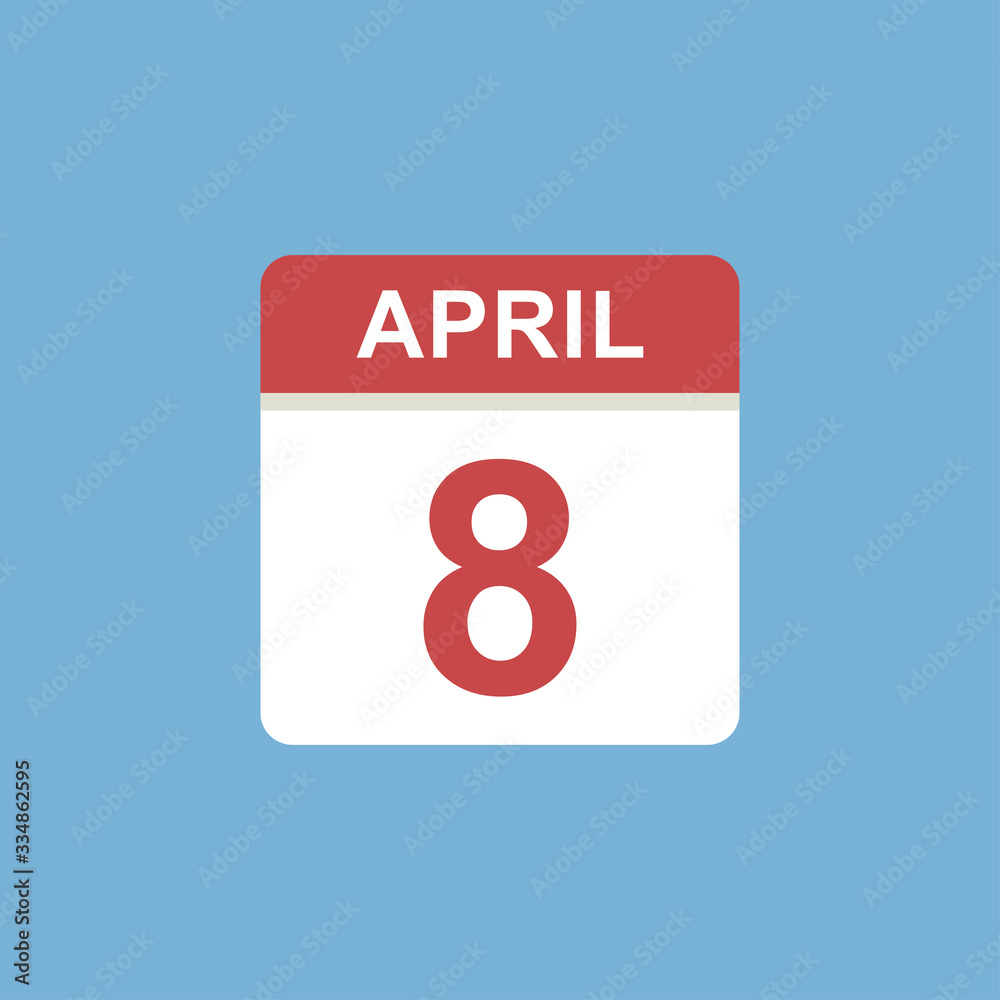 calendar - April 8 icon illustration isolated vector sign symbol calendar - April 8 icon illustration isolated vector sign symbol