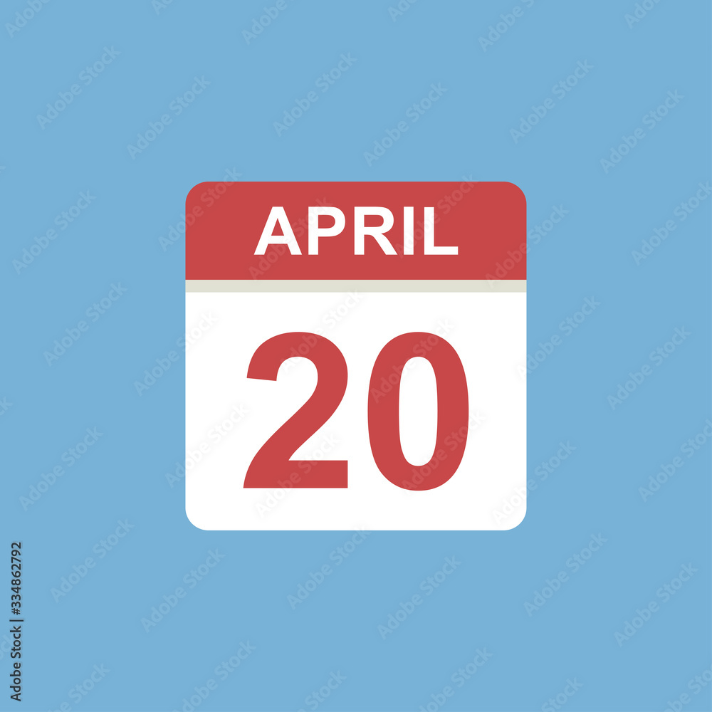 calendar - April 20 icon illustration isolated vector sign symbol calendar - April 20 icon illustration isolated vector sign symbol