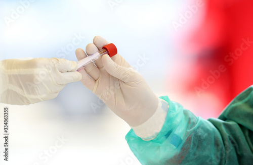 Coronavirus nasal swab test tubes