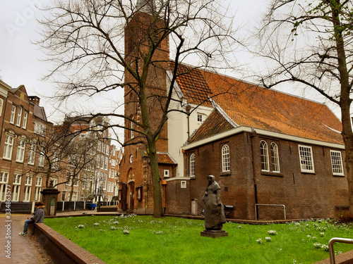 silent and religious residential park of the beguines in amsterdam