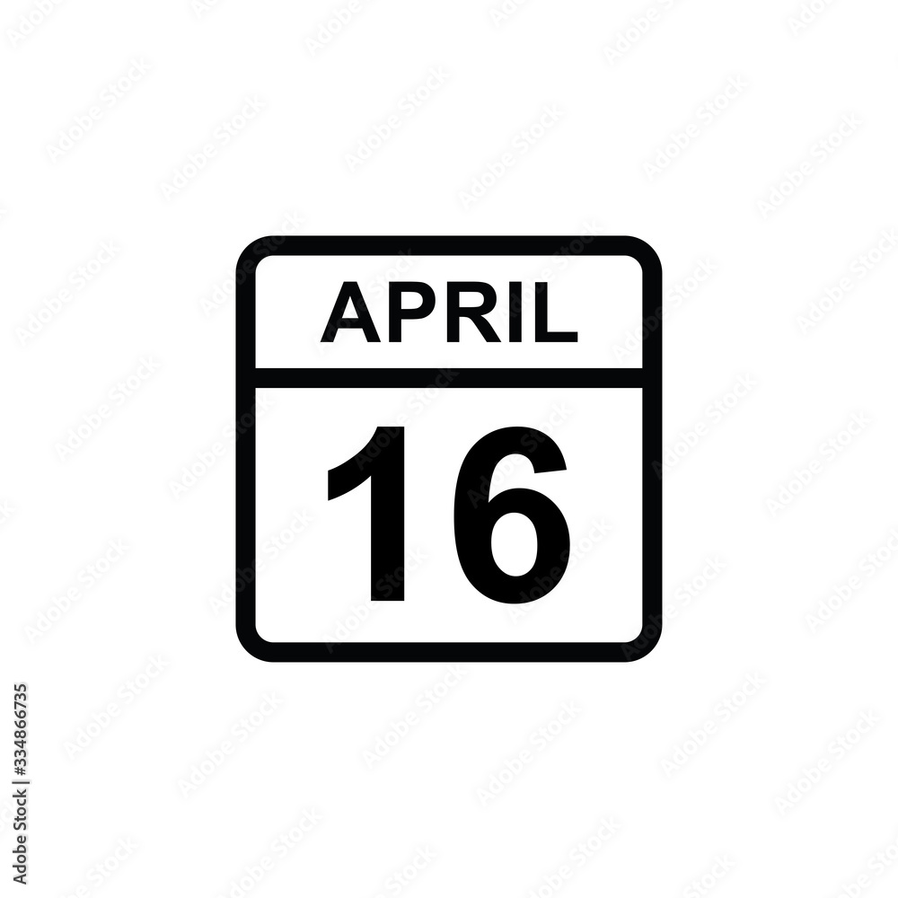 calendar - April 16 icon illustration isolated vector sign symbol calendar - April 16 icon illustration isolated vector sign symbol