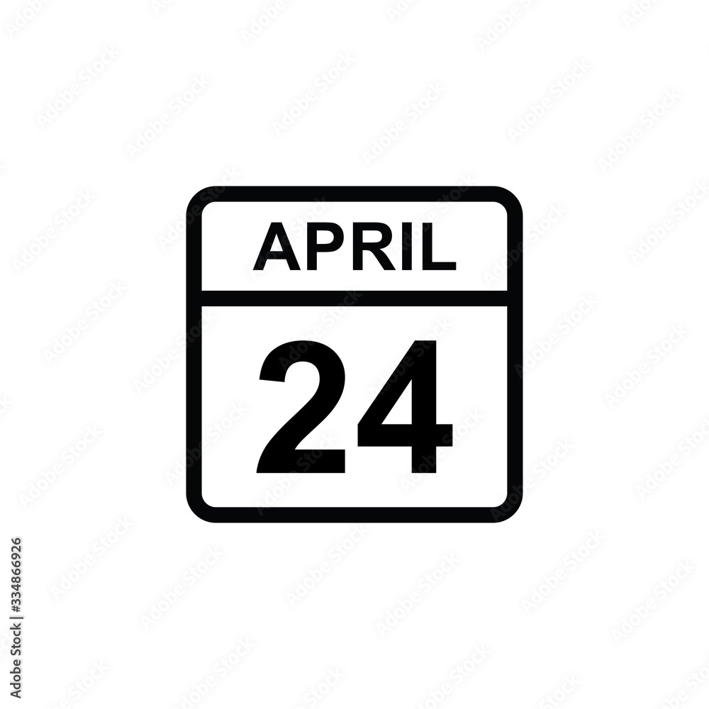 calendar - April 24 icon illustration isolated vector sign symbol calendar - April 24 icon illustration isolated vector sign symbol