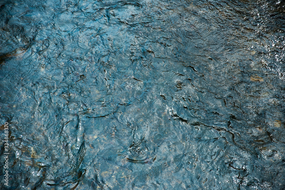 Photo of dark blue, stormy water of a river. texture or pattern for dark basins and pools.