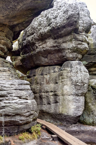 Errant Rocks (Błędne Skały) - a series of gorges, crevices, cracks, shelters and small caves, formed by erosion located in the Table Mountains National Park, Poland