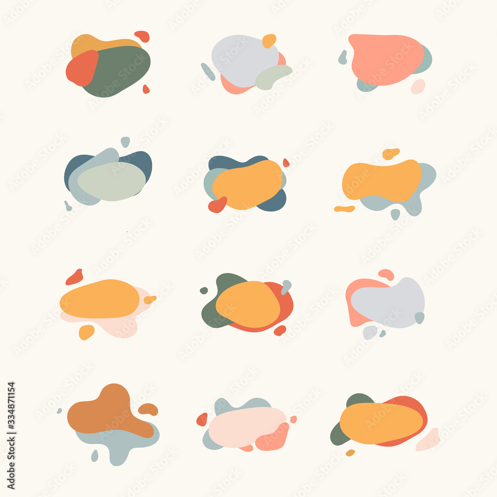 Set of abstract modern graphic elements. Dynamical colored forms. Abstract banners with flowing liquid shapes. Template for the design of a logo, flyer or presentation. Vector. Set of abstract modern graphic elements. Dynamical colored forms. Abstract banners with flowing liquid shapes. Template for the design of a logo, flyer or presentation. Vector.