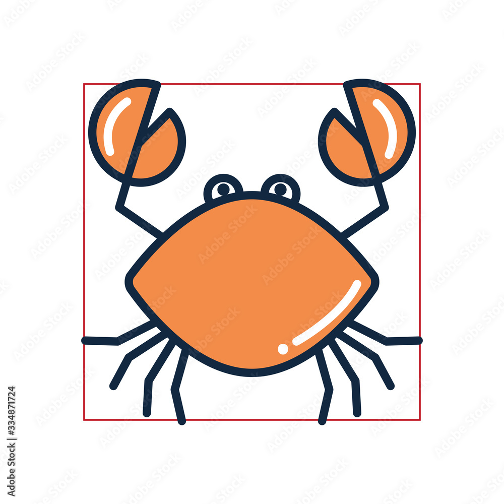 Isolated crab fill style icon vector design Isolated crab fill style icon vector design