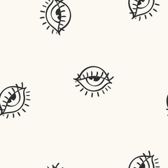 Fototapete Augenmuster Augen Doodles auf Hellem Hintergrund  © kokoshka