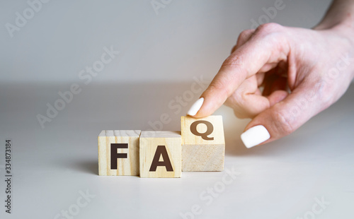 concept of FAQ word on wooden cubes