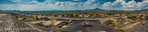 panoramic view Teotihuacan Pyramids  Mexico