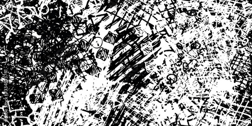 Black and white seamless grunge background. Abstract repeating texture. Monochrome template for printing