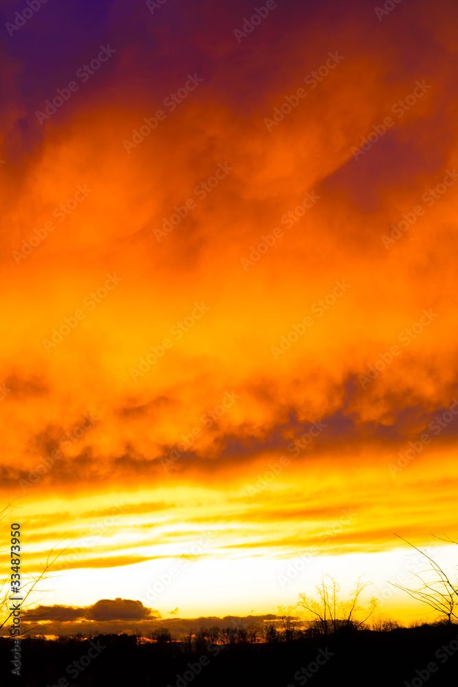 powerful orange sunset