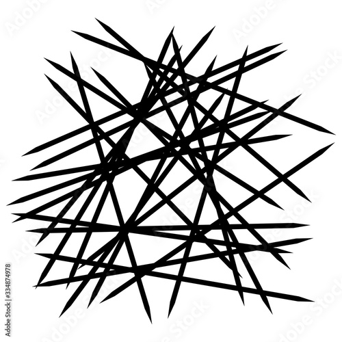 Pick-up sticks game in black and white