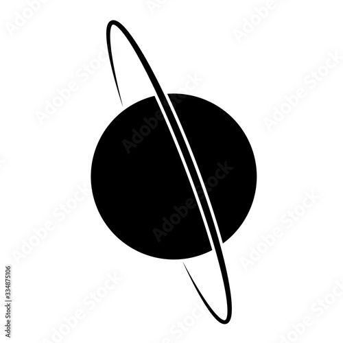 Uranus illustration in black and white