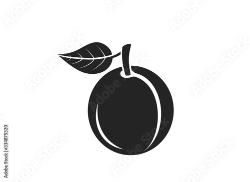 plum icon. food ingredient image. fruit and organic food design element