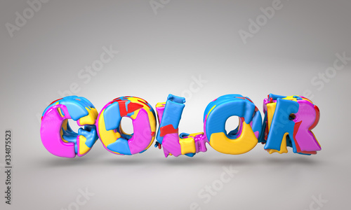 Word "color" - Color concept 3D Rendering