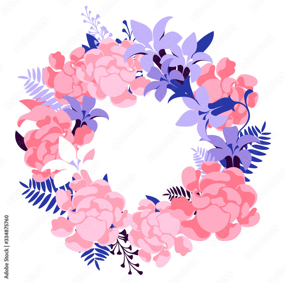 custom made wallpaper toronto digitalA flower wreath, a floral frame, vector illustration.