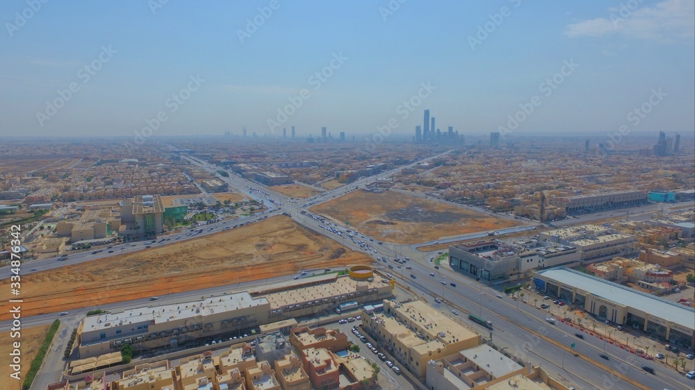 City riyadh drone Saudi Arabia tower aerial