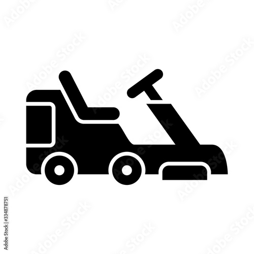 Lawnmower icon bvector solid style