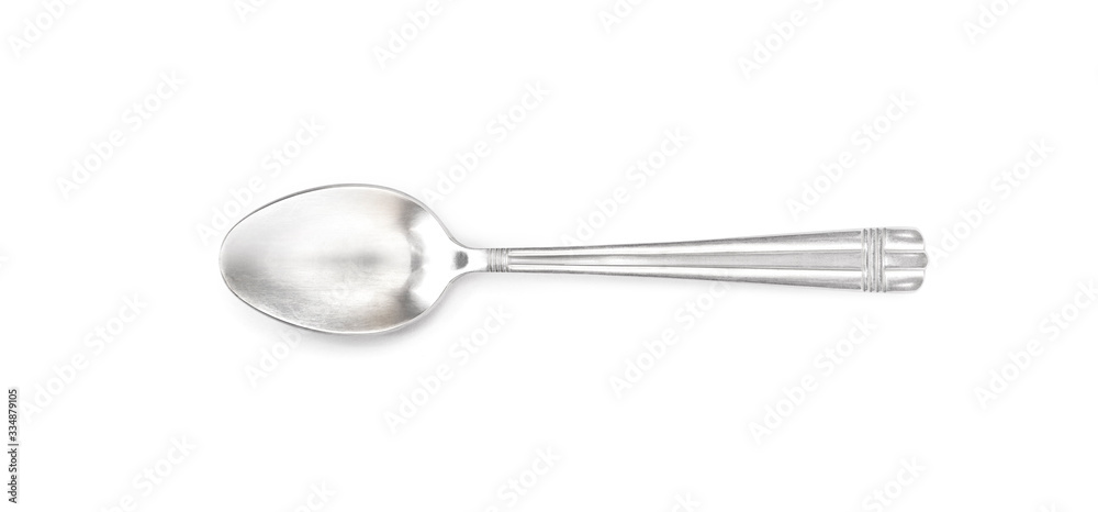 Old silver spoon isolated on white background Old silver spoon isolated on white background
