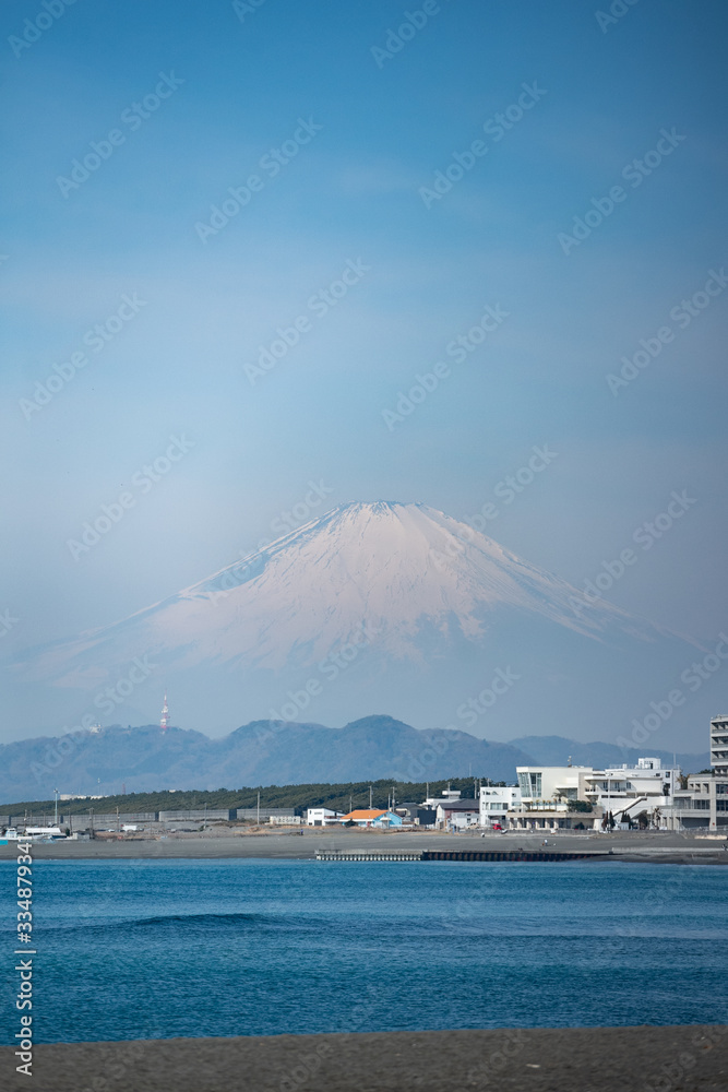 Mount Fuji and the pacific ocean