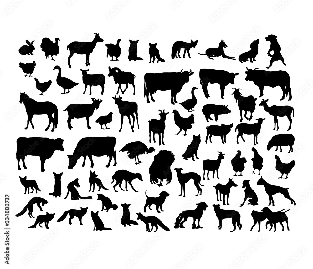 Animal Activity Silhouettes, art vector design