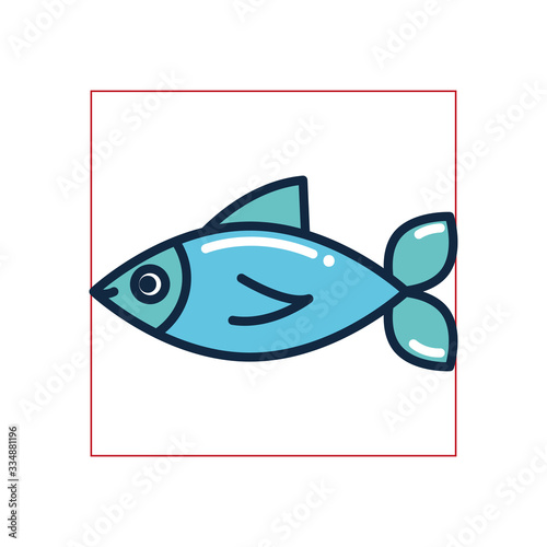 Isolated fish fill style icon vector design