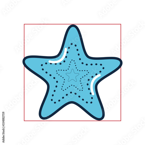 Isolated sea star fill style icon vector design