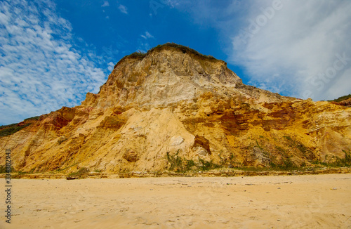 Colorful cliffs on the beaches of Coruripe, Alagoas, Brazil on December 12, 2005
