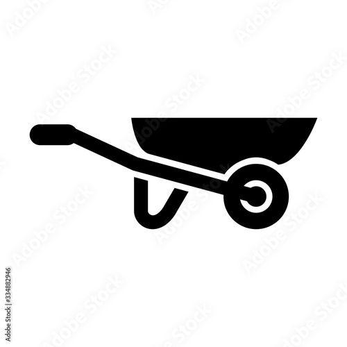 WheelBarrow icon vector solid style