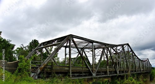 Antique Metal Bridge Over River