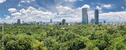 Mexico City skyline from Chapultepec Castle photo
