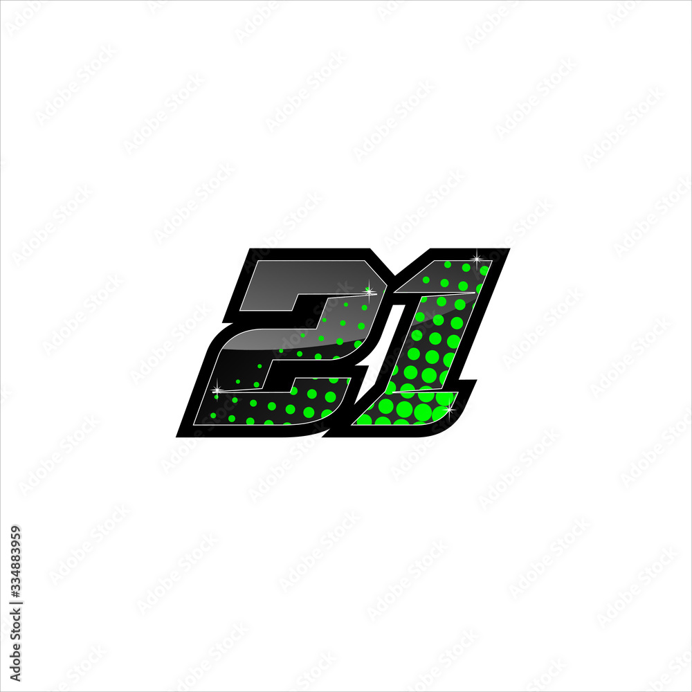 Vector Racing number 21, start racing number, sport race number with ...