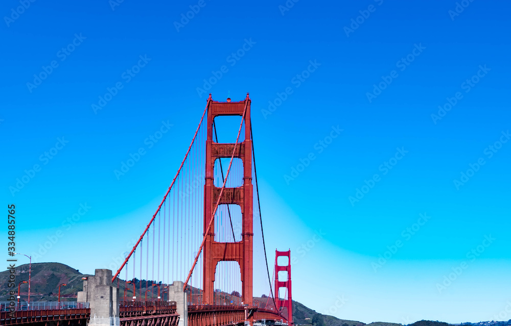 Golden Gate Bridge, San Francisco California, USA, March 31, 2020 Golden Gate Bridge, San Francisco California, USA, March 31, 2020
