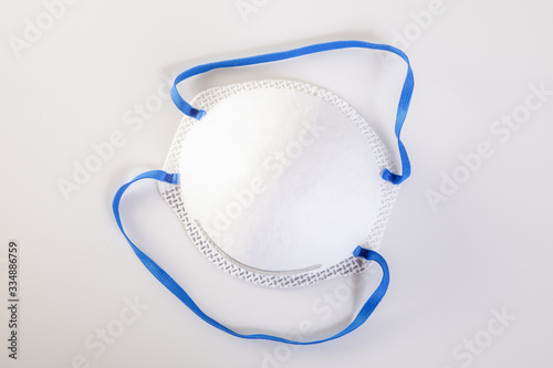 Mask with rubber ear strapsto cover the mouth and nose for protection germs.