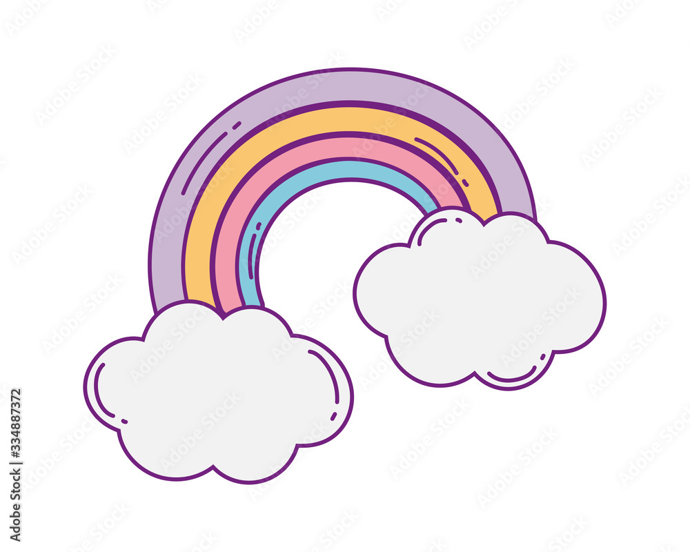 Isolated rainbow and cloud vector design Isolated rainbow and cloud vector design