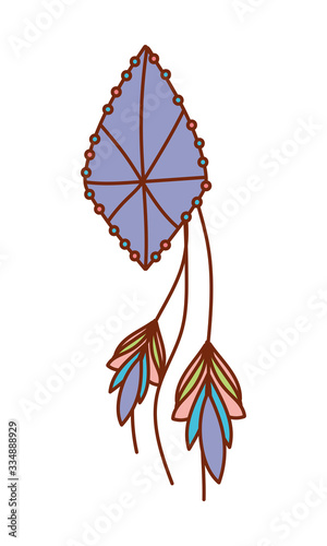 Isolated dream catcher with feathers vector design