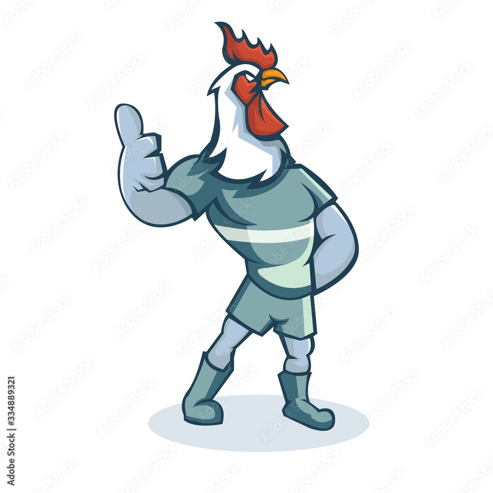Fototapeta premium Rooster cartoon mascot design illustration