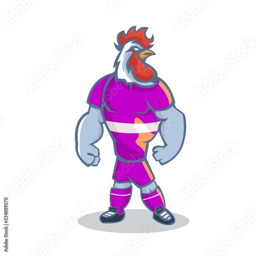 Rooster cartoon mascot design illustration