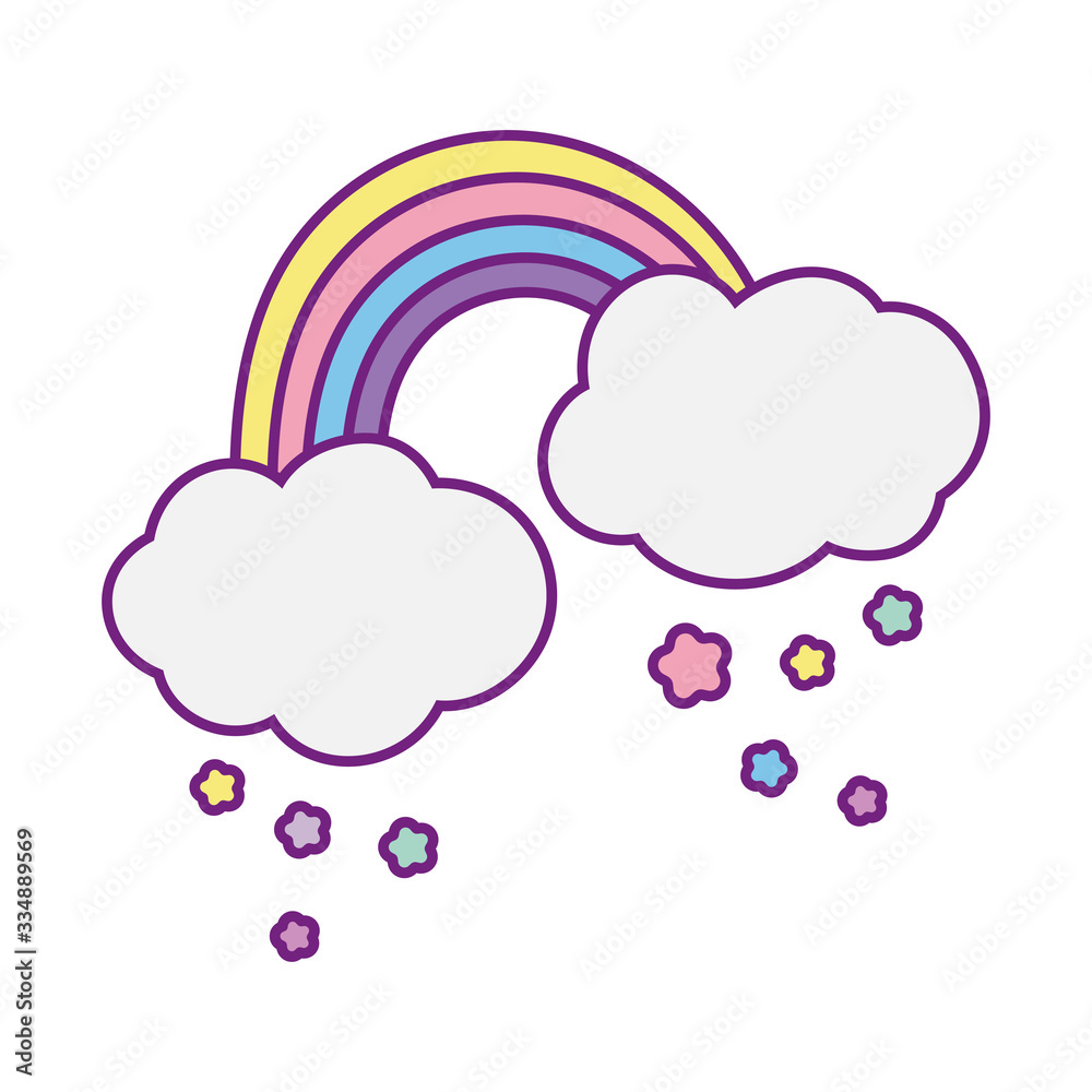 Isolated rainbow and cloud vector design Isolated rainbow and cloud vector design