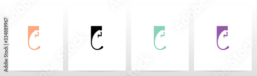  Cat With Tail On Letter Logo Design F
