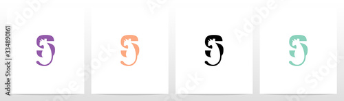  Cat With Tail On Letter Logo Design S