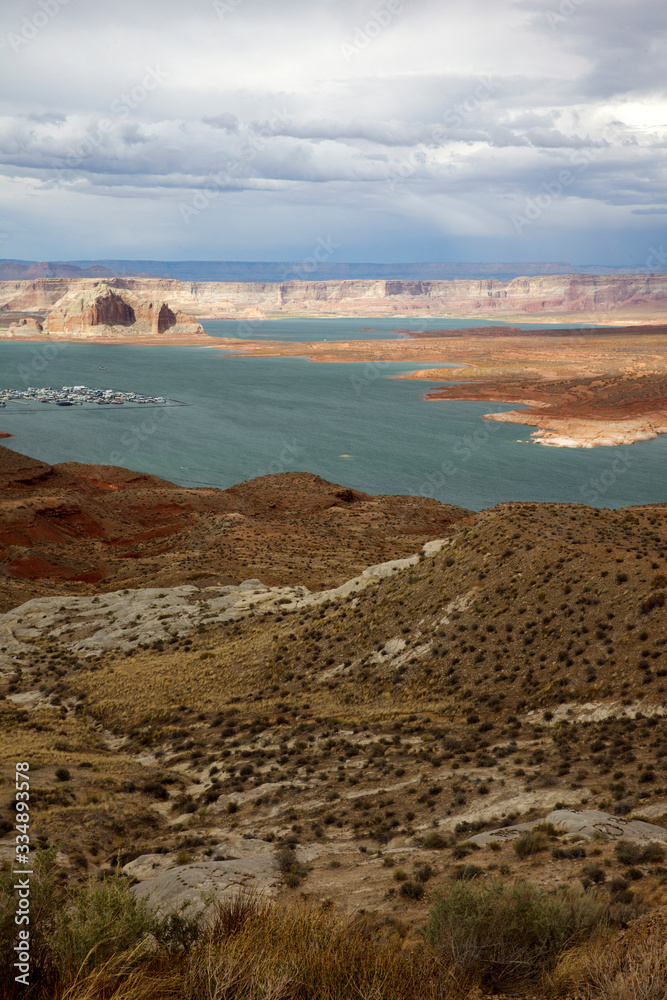 Page, Arizona / USA - August 05, 2015: Panoramic view on famous lake Powell, Page, Arizona, USA Page, Arizona / USA - August 05, 2015: Panoramic view on famous lake Powell, Page, Arizona, USA