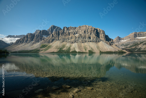Image of Mountain Landscape with calm water showing reflection of mountains