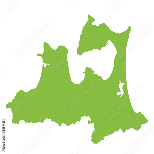 青森県　地図　シルエット