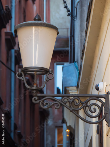 Street lantern lamp light city illumination old vintage retro design